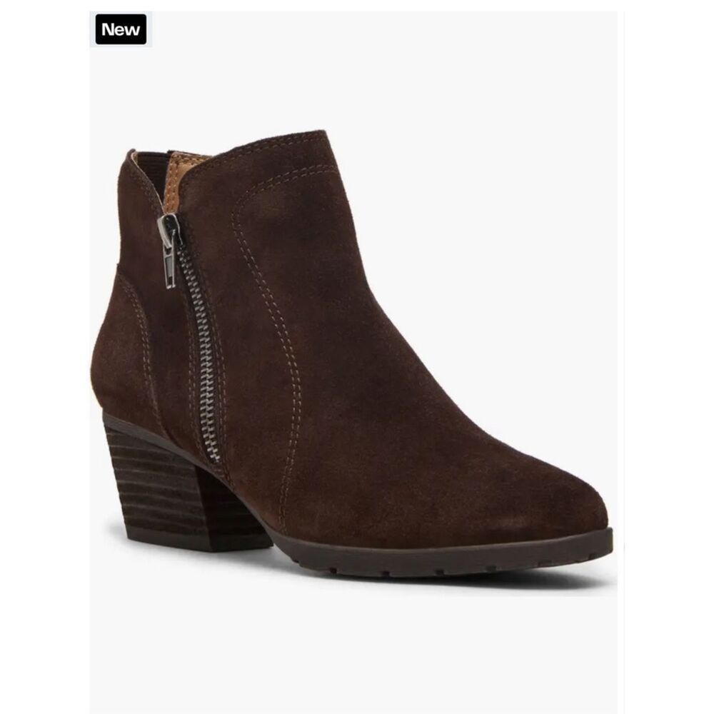 Blondo Java Suede Brown Victoria Ankle Boot with Side Zip waterproof size 9.5